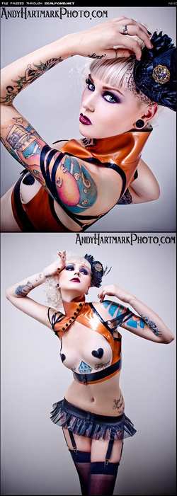 Image #7234 (grlz): blonde, burlesque, latex, tattoo