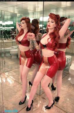Image #41917 (fetish): latex, redhead