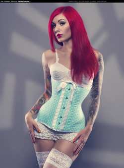 Image #25398 (grlz): cervena fox, corset, tattoo