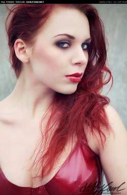 Image #79607 (fetish): latex, redhead