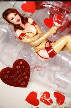 Image #51108 (fetish): latex, redhead