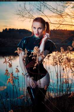 Image #154095 (fetish): latex, redhead