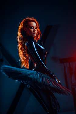 Image #253588 (fetish): latex, redhead