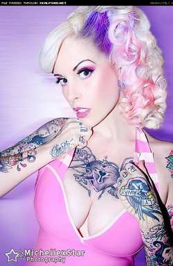 Image #21279 (fetish): latex, pink, tattoo