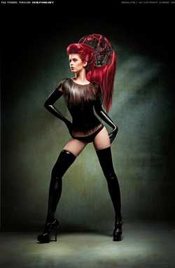 Image #42615 (fetish): latex, redhead