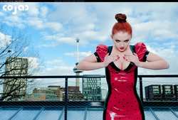 Image #46614 (fetish): latex, redhead
