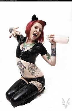 Image #21792 (fetish): latex, milk, neko, tattoo